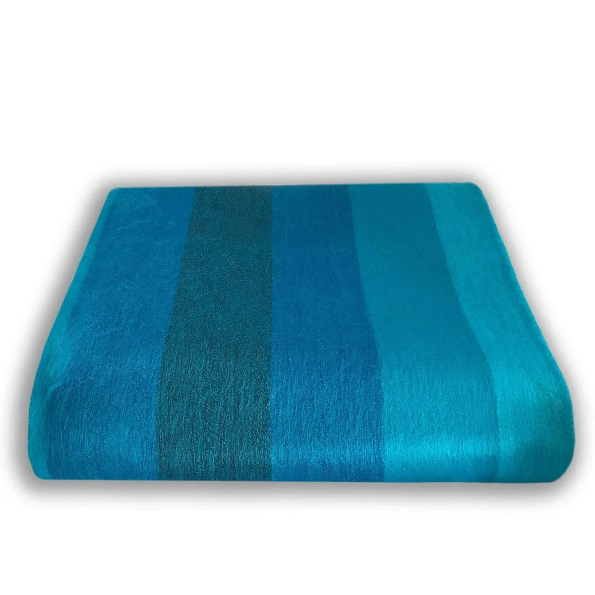 ECUALAMA Alpakadecke mit blau-türkisen Streifen – Bild 4